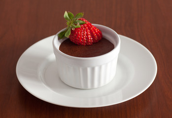 Chocolate mousse with strawberry