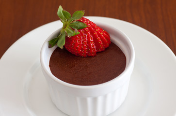 Chocolate mousse with strawberry