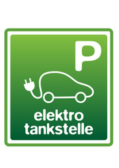 elektro tankstelle schild