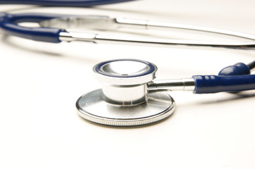 A medical stethoscope isolated on a white background