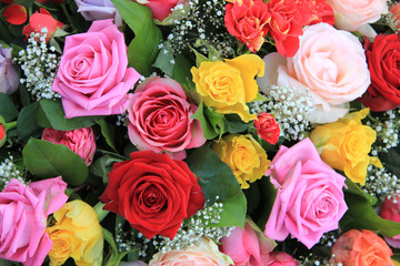 Multicolor rose arrangement