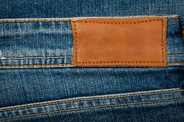 Blank leather jeans label