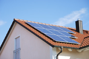 Fototapeta premium Roof With Photovoltaic System