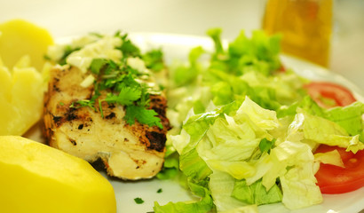 traditional plate of grilled cod