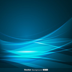 Abstract blue wave background design, vector illustration
