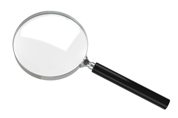 Magnifying glass. Isolated on white background.