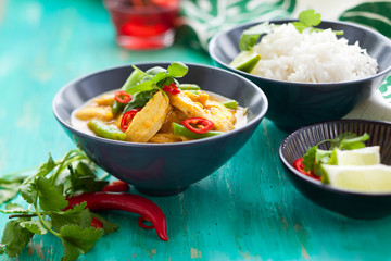 Chicken curry  with rice - obrazy, fototapety, plakaty