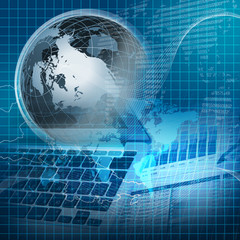 Global financial color charts and graphs