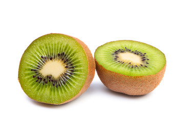 Tropical fruit kiwi on white background.