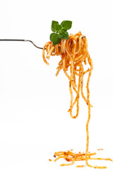Spaghetti auf Gabel