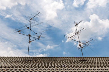 TV antennas on the roof