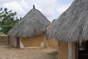 Village hut in Thar desert in India