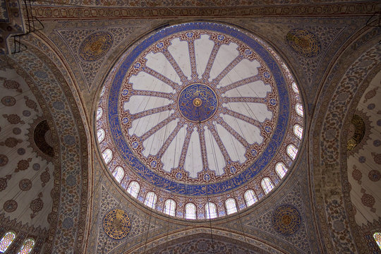 Cupola of Blue mosque in Istanbul, Turkey