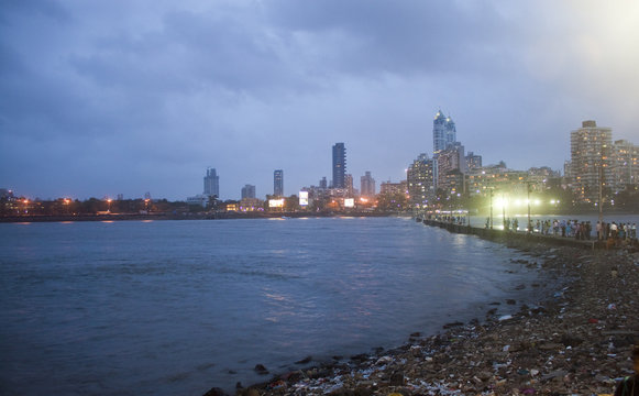 Mumbai Skyline At Night, India