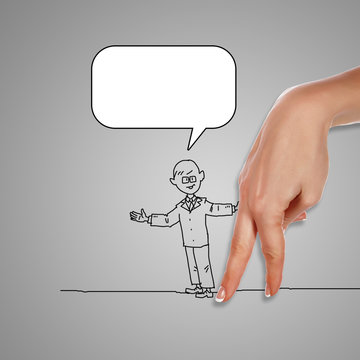 Standing man generating ideas