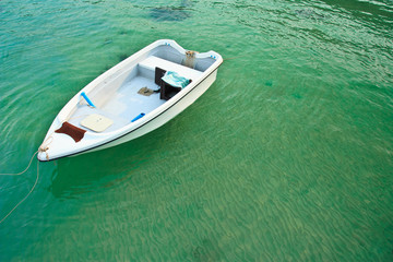 Boat in clear water
