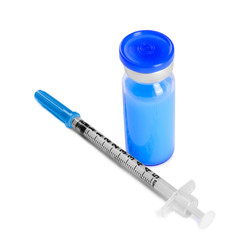 insulin syringe and vial for injections