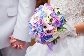 blue and purple wedding bouqet - 40693497