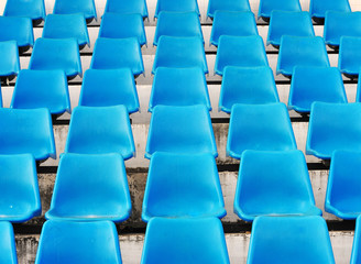 Fototapeta premium Blue Seats On Stadium