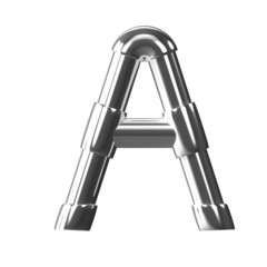3d Silver Pipe Letter A
