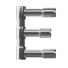 3d Silver Pipe Letter E