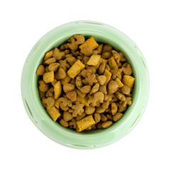 Cat food in a bowl