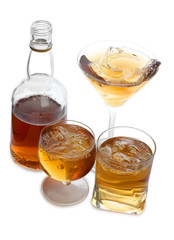 Cup and bottle with ice