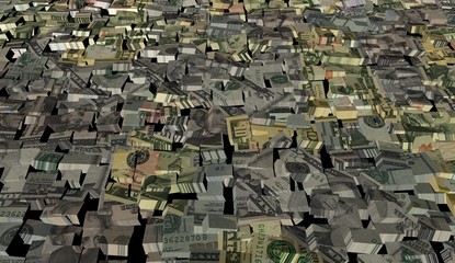 American dollars on blocks background illustration