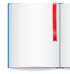 Open book with bookmark