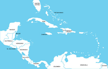 Map of Caribbean Islands