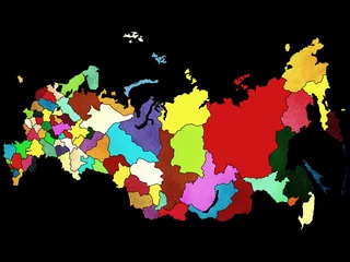 Behangcirkel Map of Russia © lina0486