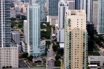 Fototapeta na wymiar View Among Miami Apartment Towers