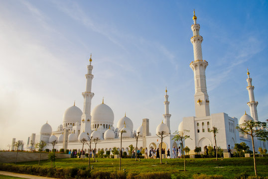 Sheikh Zayed Mosque at Abu-Dhabi, UAE, Uniter Arab Emirates