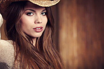 sexy woman with cowboy hat