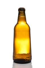 Isolated beer bottle