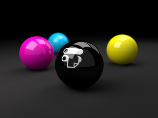 Couleurs primaires boules rouleaux