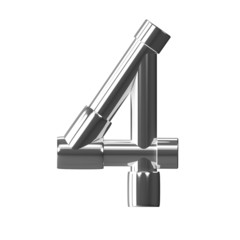 3d Silver Pipe Number 4