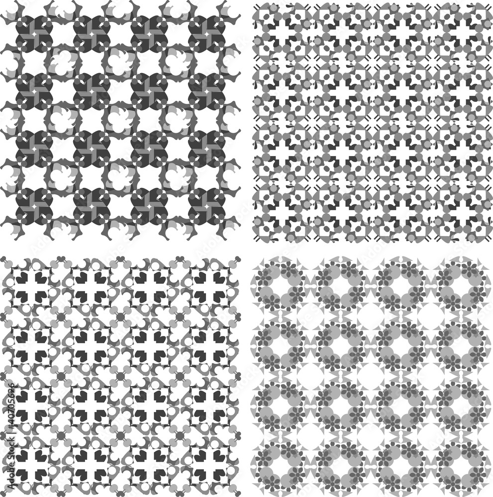 Poster Seamless patterns set with semicircular elements