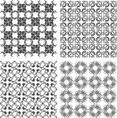 Seamless patterns set with semicircular elements