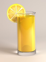 3d render of beverage in glass