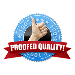 100% Proofed Quality! Button, Icon