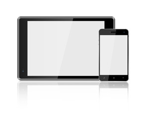 Tablet computer Smart Phone on white background,Included clippin