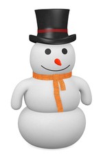3d render of snowman character