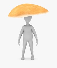 3d render of cartoon character with mushroom