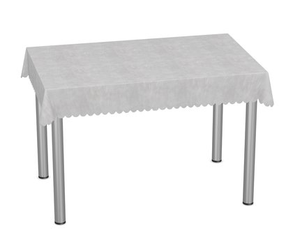 3d render of table with tablecloth