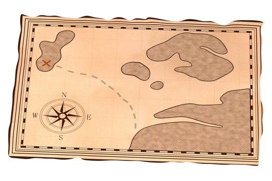 Fototapeta 3d render of old treasure map