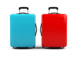 Suitcases isolated on a white background.