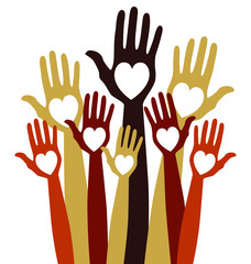 Obraz premium Count me in hands vector.