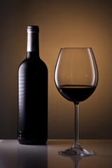 Glass and bottle of wine