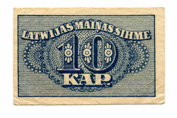 Latvian 10 kopeck bill (Latvia, 1919)
